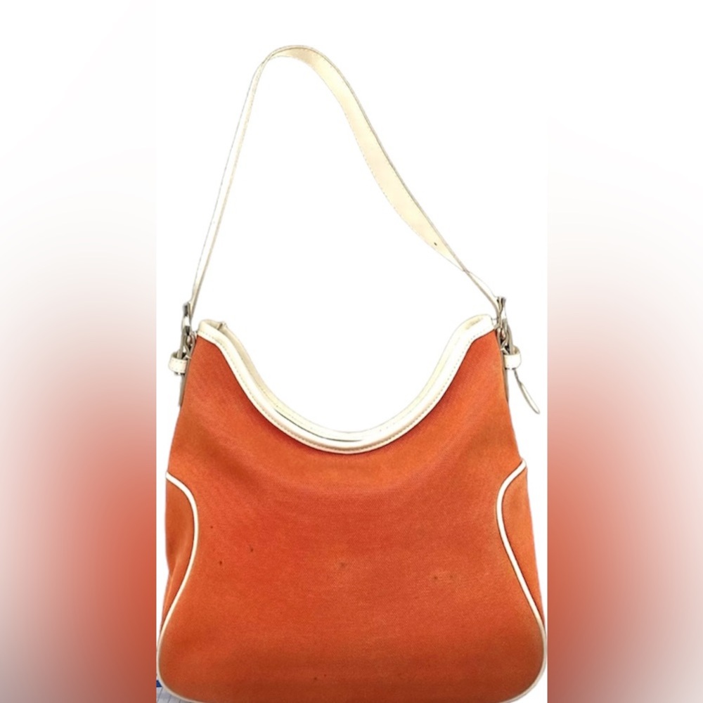 Burberry Orange Canvas and Leather Medium Shoulder Hobo bag - Picture 3 of 10